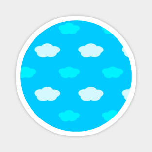 Fluffy Cloud Pattern in Blue Magnet